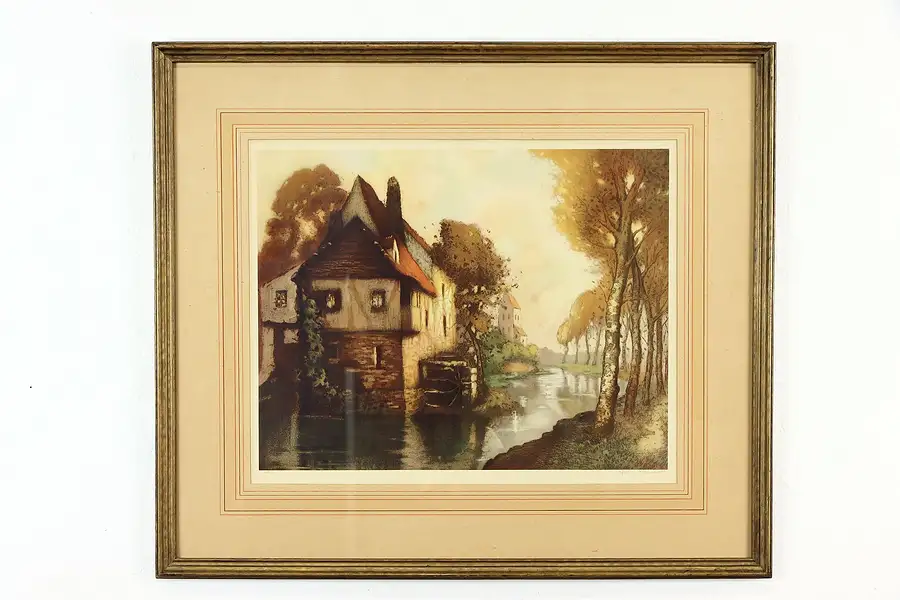 Main image of Mill & Stream Antique Etching No 42 after Louis Beaumont 30"