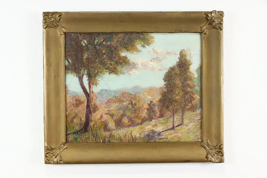 Main image of Sunshine & Forest Shadows Antique Original Oil Painting Camila Kenyon 26"