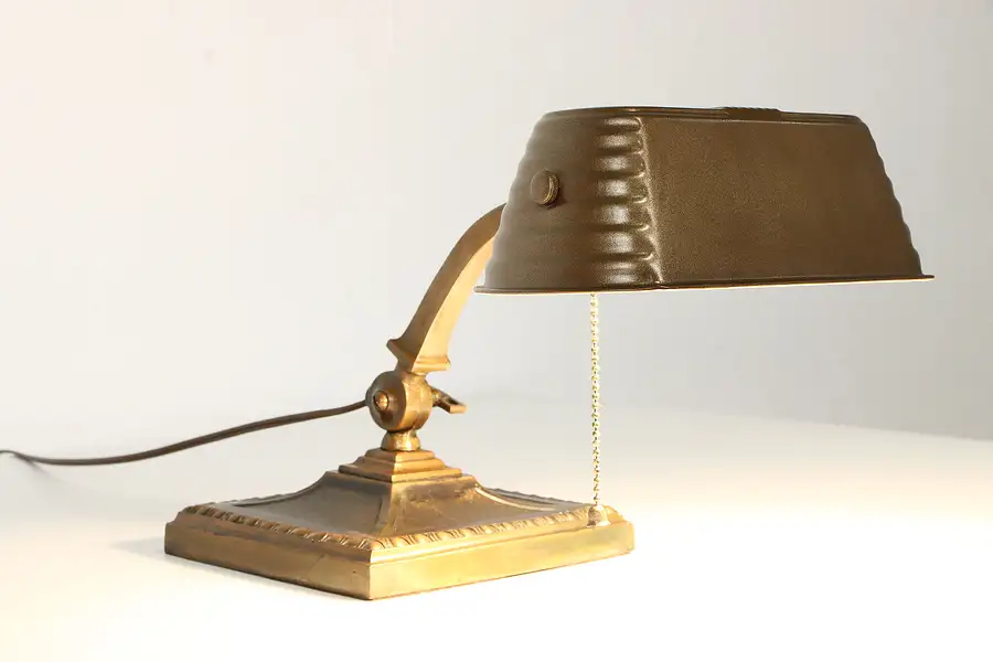 Main image of Bronze Base Adjustable Art Deco Antique Desk Lamp