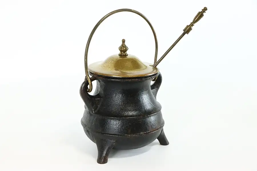 Main image of Cast Iron & Brass Antique Farmhouse Fireplace Hearth Fire Lighter