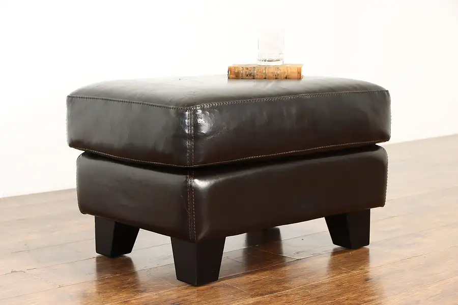 Main image of Leather Vintage Italian Ottoman, Bench or Stool, Chateau D' Ax