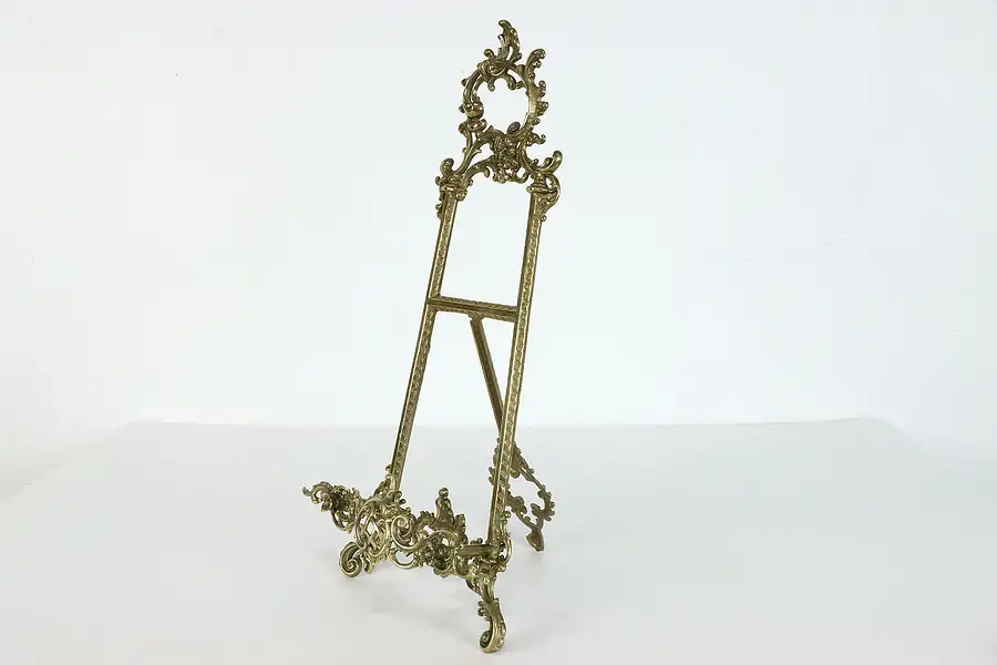 Main image of Rococo Design Cast Brass Vintage Artist Picture Easel