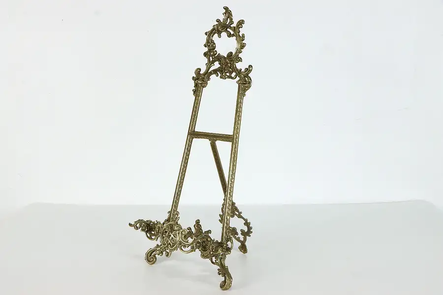 Main image of Rococo Design Cast Brass Vintage Artist Picture Easel