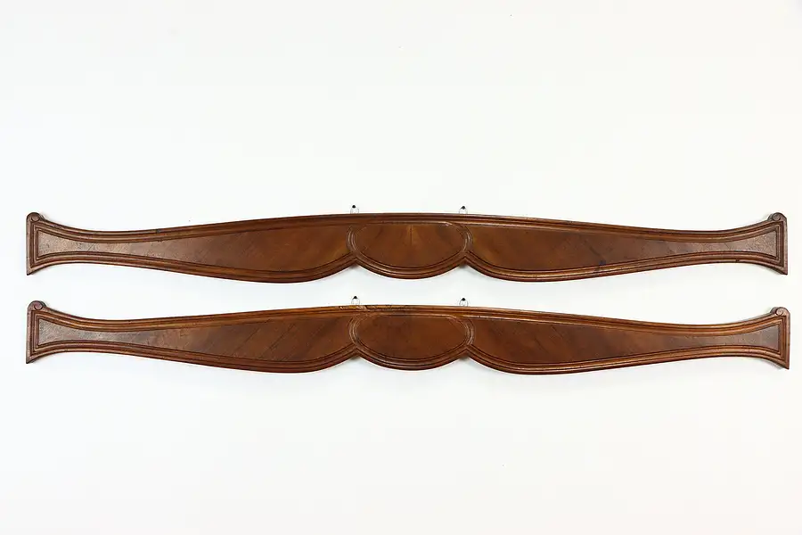 Main image of Pair of Antique French 1890's Carved Walnut Salvage Bed Rail Fragments