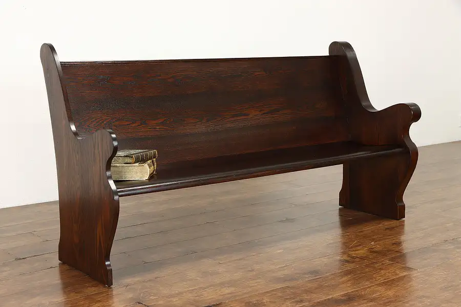 Main image of Oak & Elm Antique Gothic Carved 6' Church Pew or Bench