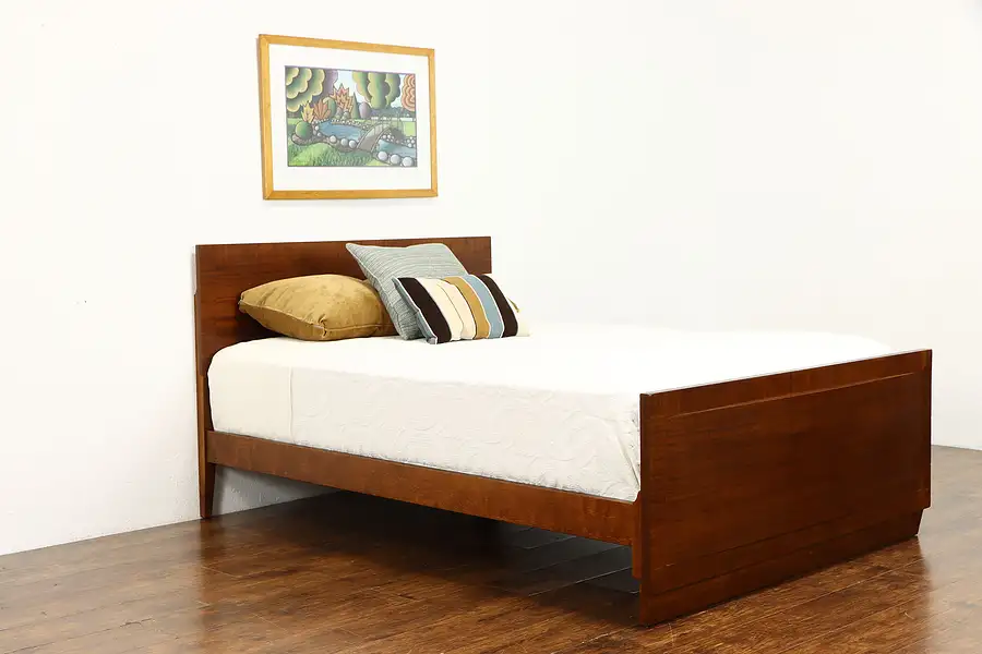 Main image of Full or Double Vintage Midcentury Modern Quarter Sawn Mahogany Bed, Rway