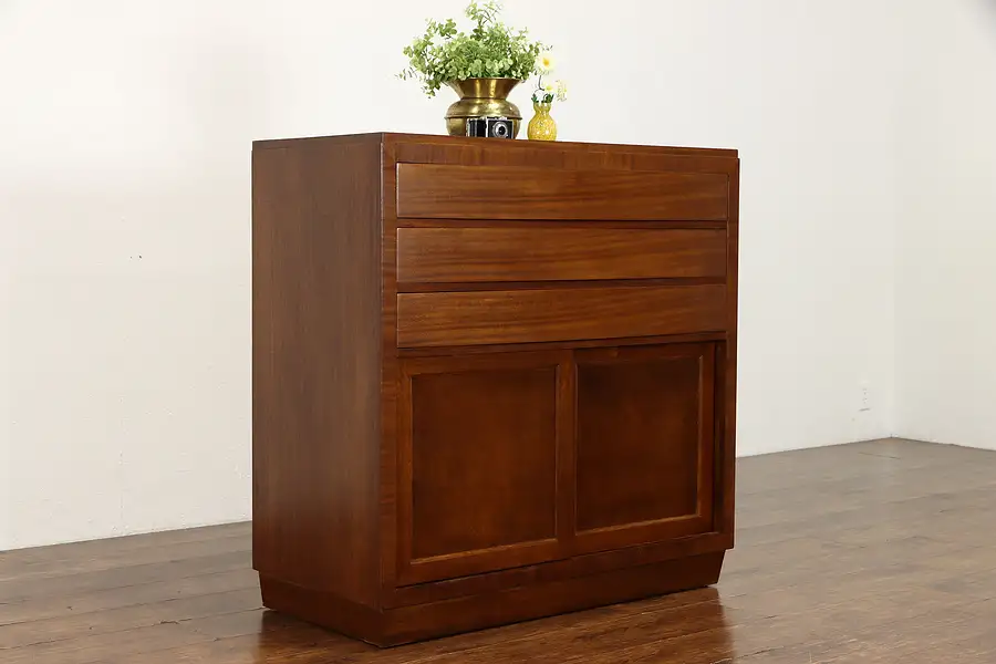 Main image of Mahogany Midcentury Modern Tall Dresser, Chest of Drawers, Highboy, RWay