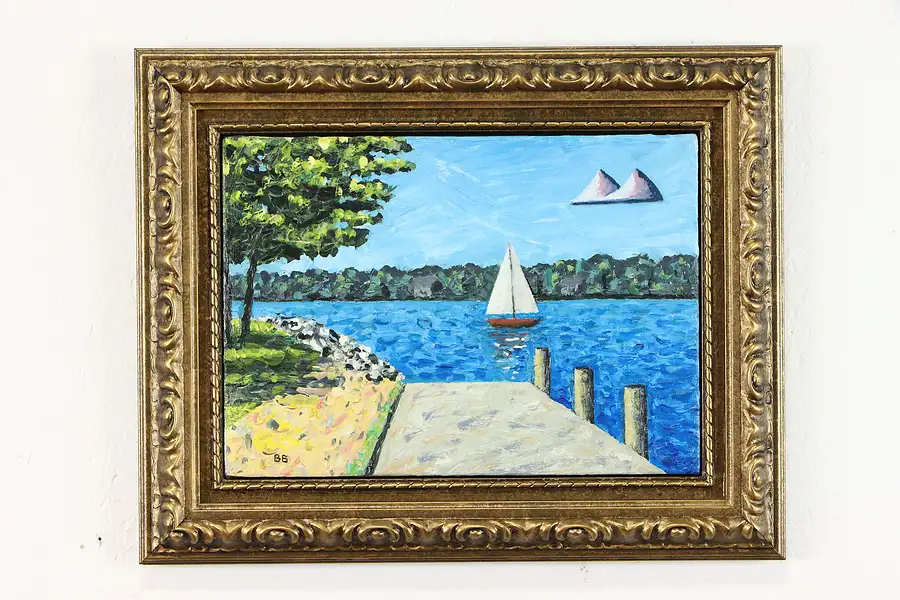 Main image of Kimberly Point & Sailboat Original Acrylic Painting, Bruce Bodden 19 1/2"