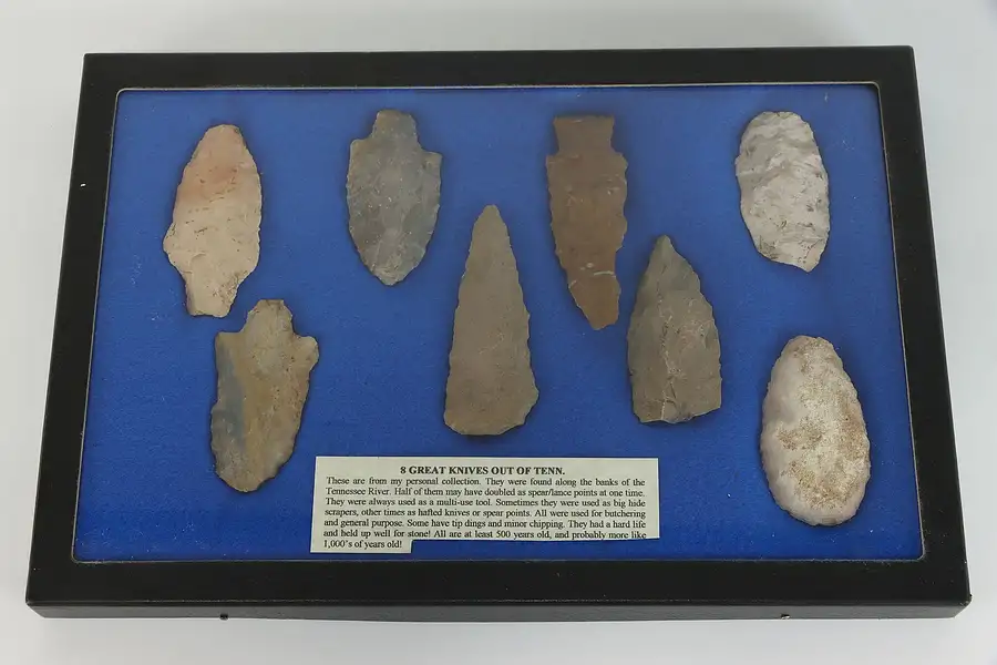 Main image of Set of 8 Tennessee River Projectile Points or Lithics, 2.5" - 3.5"