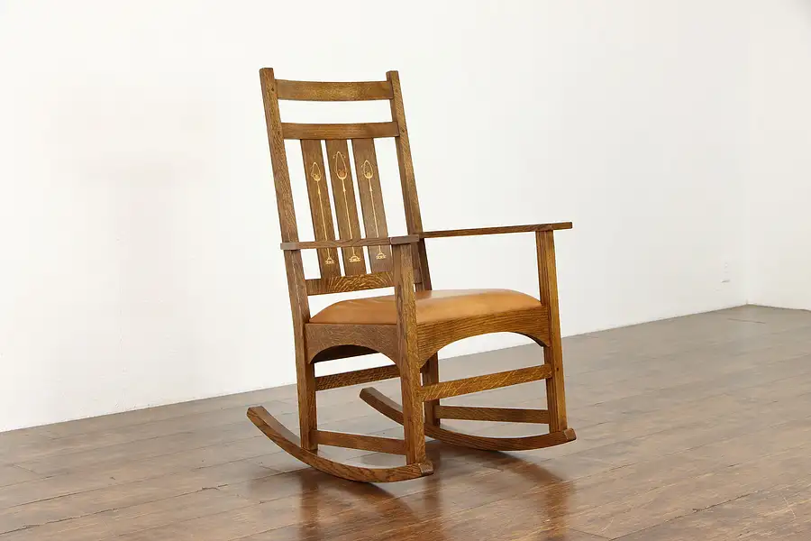 Main image of Mission Quarter Sawn Oak Rocker, Rocking Chair, Stickley, Harvey Ellis