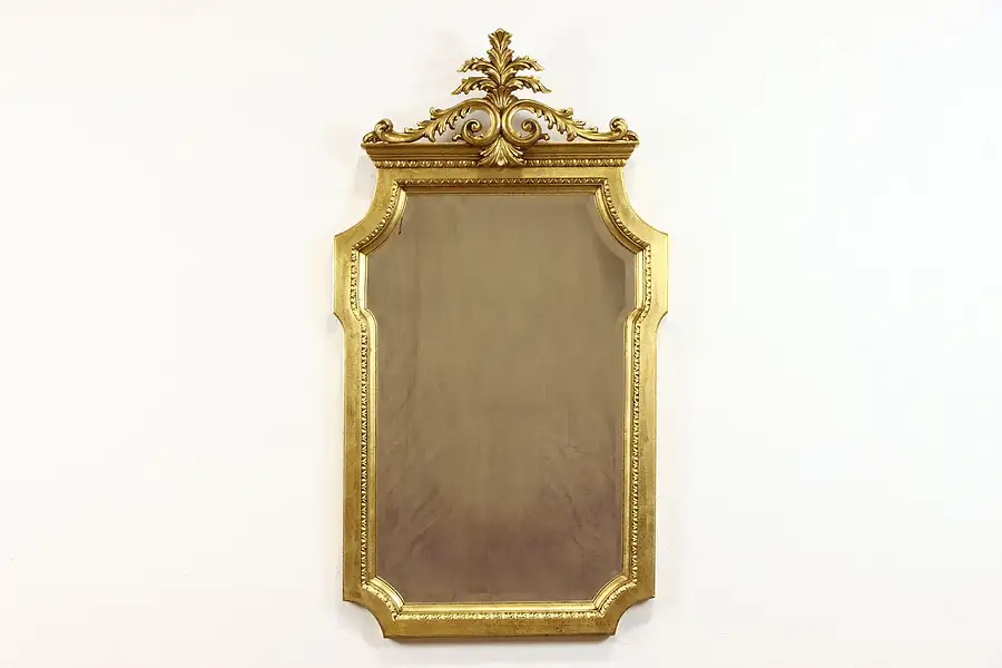 Main image of Italian Baroque Style Gold Vintage Beveled Wall Mirror, La Barge, 58 1/2"