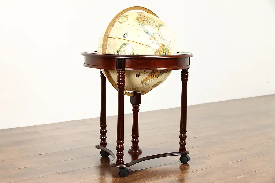 Main image of Replogle Vintage Library or Office Globe of the World, Mahogany Base