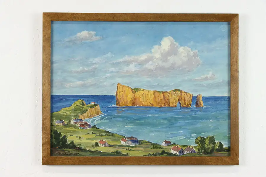 Main image of Percé Rock Quebec, Canada, Original Watercolor Painting, Lovejoy, 21.5"