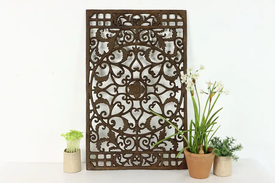 Main image of Victorian Antique Farmhouse Architectural Salvage Iron Filigree Panel