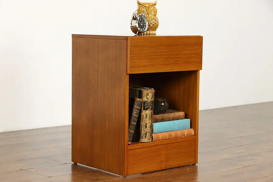 Main image of Midcentury Modern Vintage Teak Nightstand, Lamp or End Table, Denmark