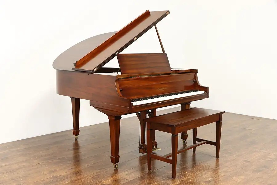 Main image of Mahogany Antique 60" Grand Piano & Bench, Miller Boston