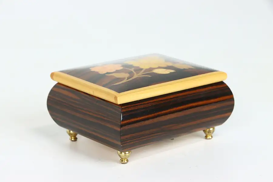 Main image of Rosewood Marquetry Italian Music Box, Fascination, Swiss Reuge