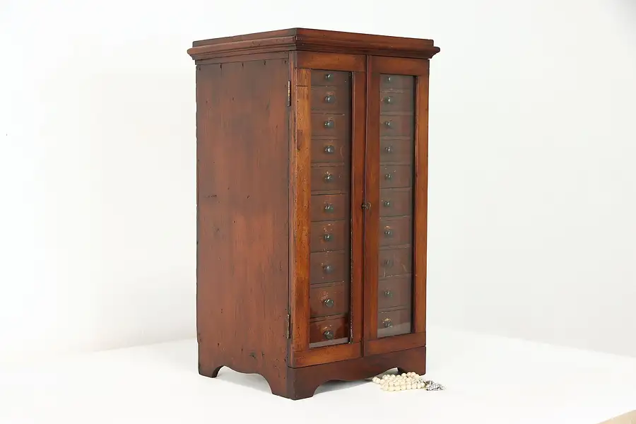 Main image of Farmhouse 20 Drawer Antique Jewelry Chest or Miniature Collector File