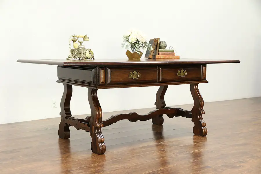 Main image of Italian Carved Rosewood Antique 1800's Dining, Library or Hall Table