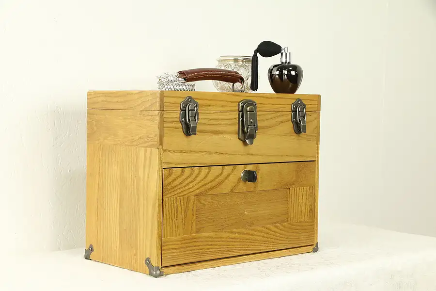 Main image of Oak & Ash Machinist, Jewelry or Collector Chest, Felt Lined