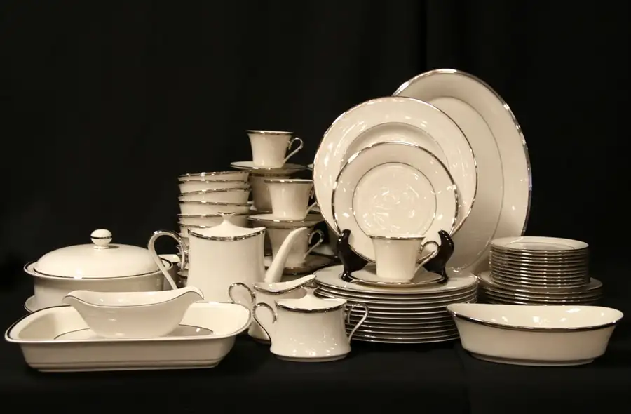 Main image of Lenox Solitaire Platinum China Service For 12, Serving Pieces