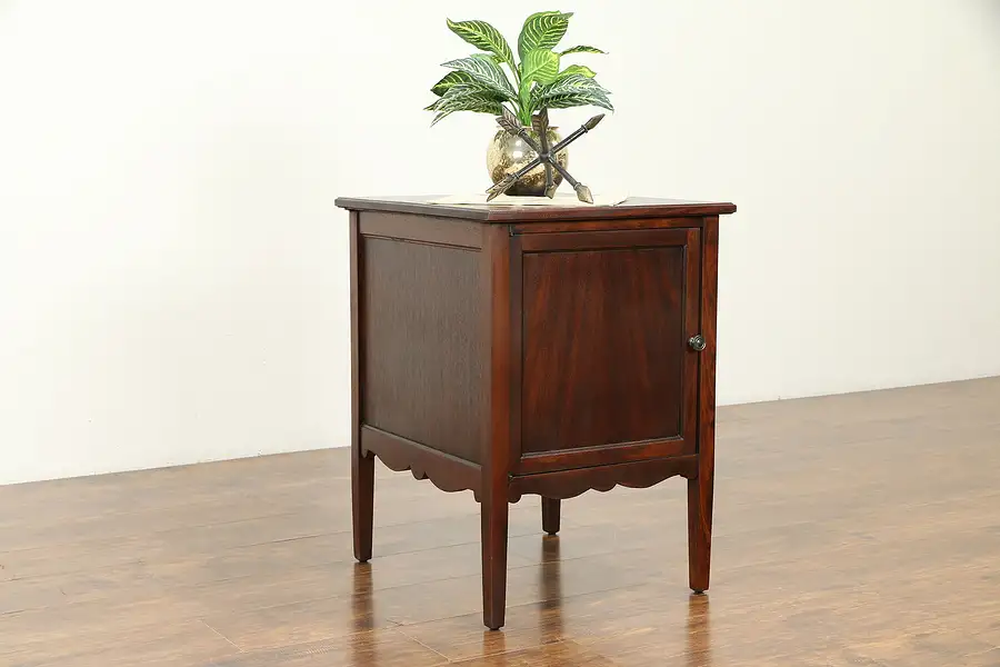 Main image of Record File Cabinet, Antique Mahogany Victrola Record Player Base