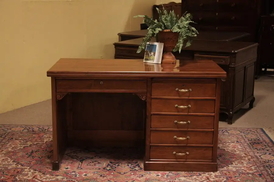 Main image of Victorian Antique 6 Drawer Desk