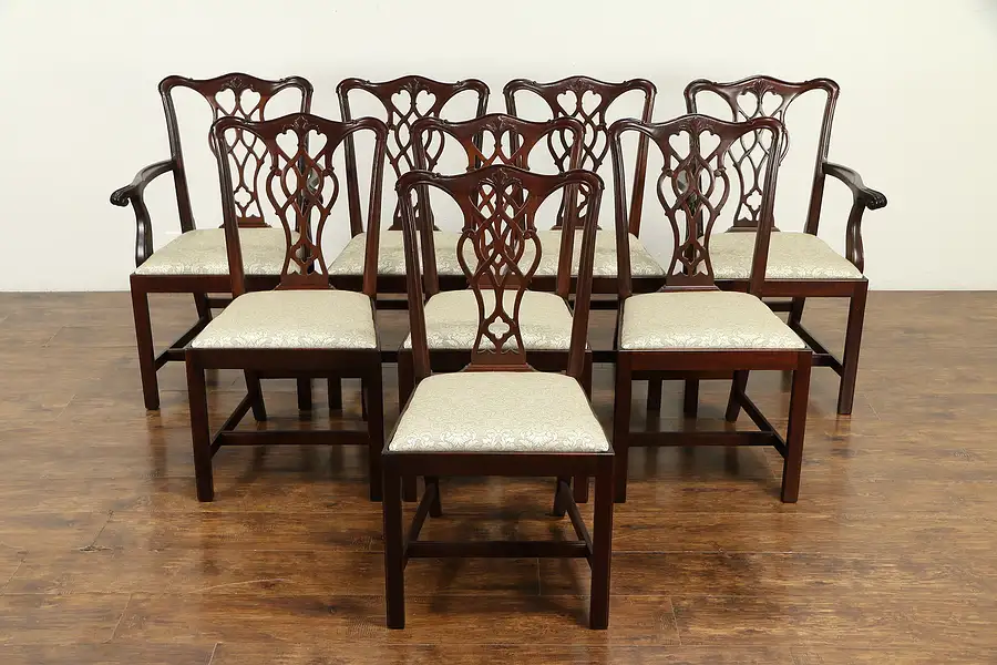 Main image of Set of 8 Traditional Georgian Vintage Mahogany Dining Chairs, Councill