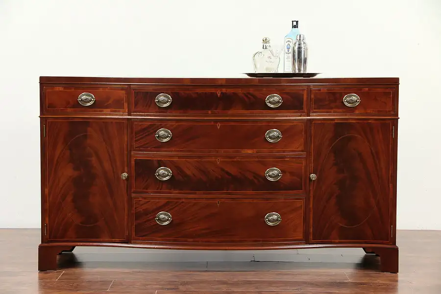 Main image of Georgian Serpentine Vintage Sideboard, Server or Buffet, Colby Chicago