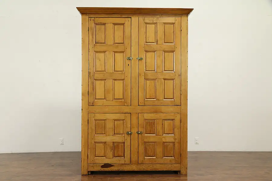 Main image of Country Pine Antique Linen Press Cabinet, Armoire or Pantry Cupboard