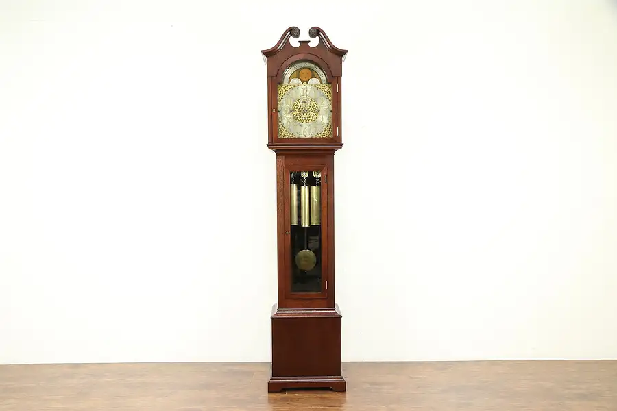 Main image of Mahogany Antique Grandfather Tall Case Clock, Westminster Chime