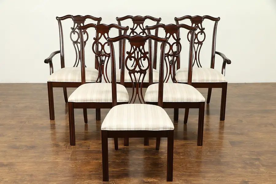 Main image of Set of 6 Georgian Style Vintage Mahogany Dining Chairs