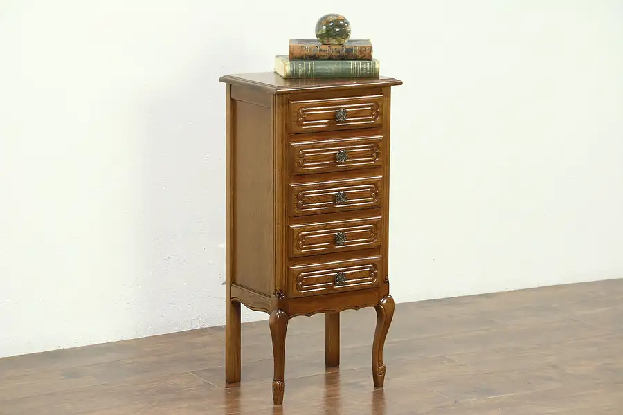 Main image of Country French Oak Vintage Jewelry Chest or End Table, France