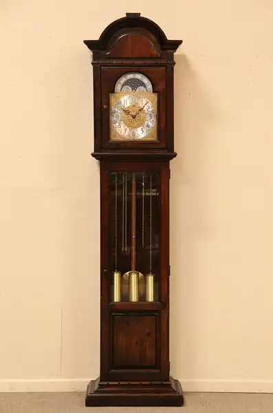 Main image of Ridgeway Tall Case Pine Grandfather Clock