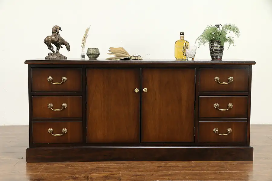 Main image of Walnut Vintage Credenza & File Cabinet