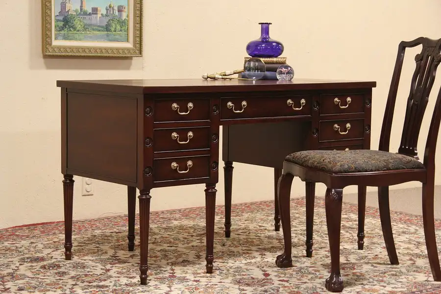 Main image of Drexel 1940's Vintage George Washington Desk, Leather Top