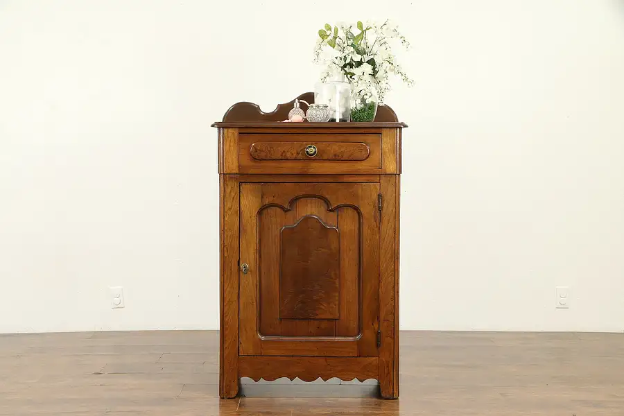 Main image of Victorian Antique Walnut Jelly Cupboard or Bath or Linen Cabinet