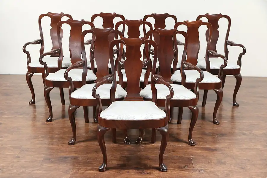 Main image of Set of 10 Mahogany Dining Chairs or Conference Armchairs, Kittinger