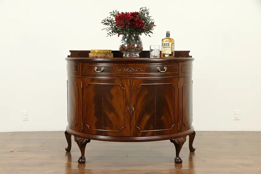 Main image of Georgian Style Demilune Half Round Mahogany Hall Console Cabinet