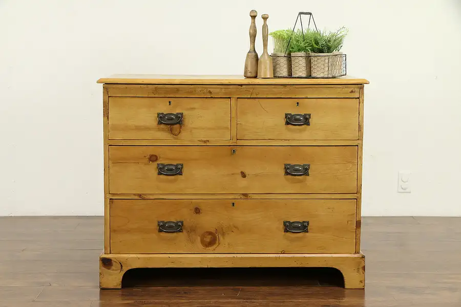 Main image of Country Pine Antique Chest or Dresser, Bohemian or Czech