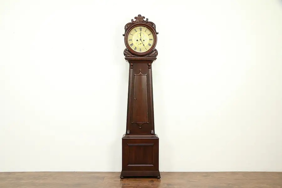 Main image of Victorian Scottish Antique Grandfather Tall Case Clock, Mitchell, Glasgow