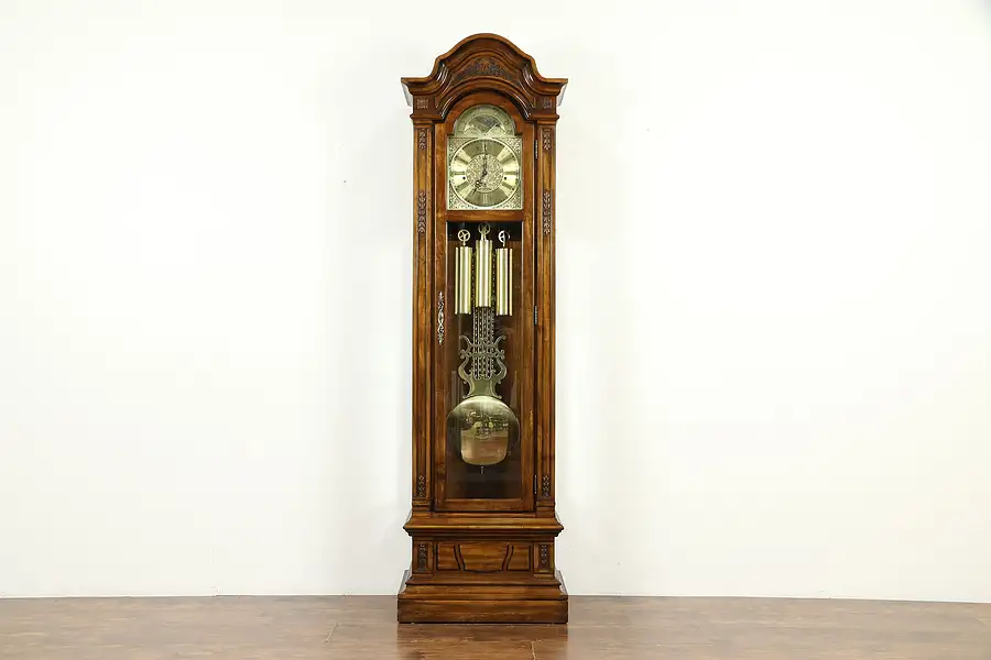 Main image of Herschede Vintage Cherry Grandfather Tall Case Clock, Westminster Chime