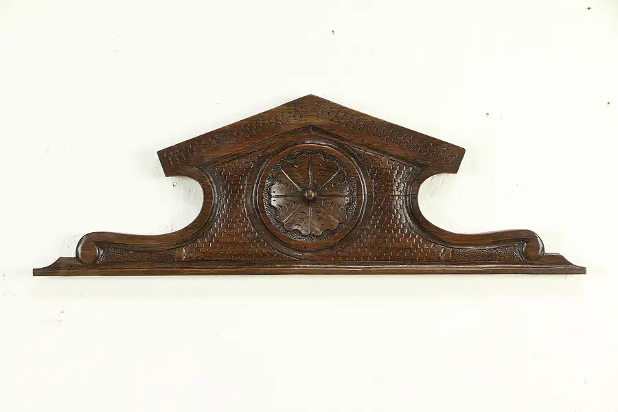 Main image of Italian Antique Architectural Salvage Walnut Carved Crest Fragment