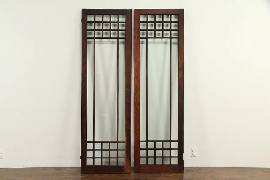 Main image of Pair of Arts & Crafts Antique Craftsman Architectural Salvage Doors A