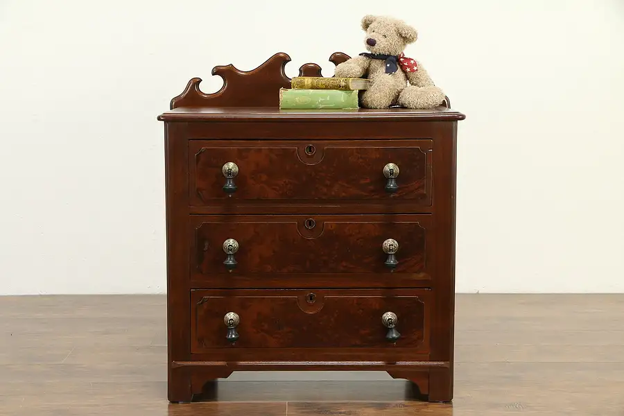 Main image of Victorian Antique Walnut Small Chest or Nightstand, Vessel Sink Vanity