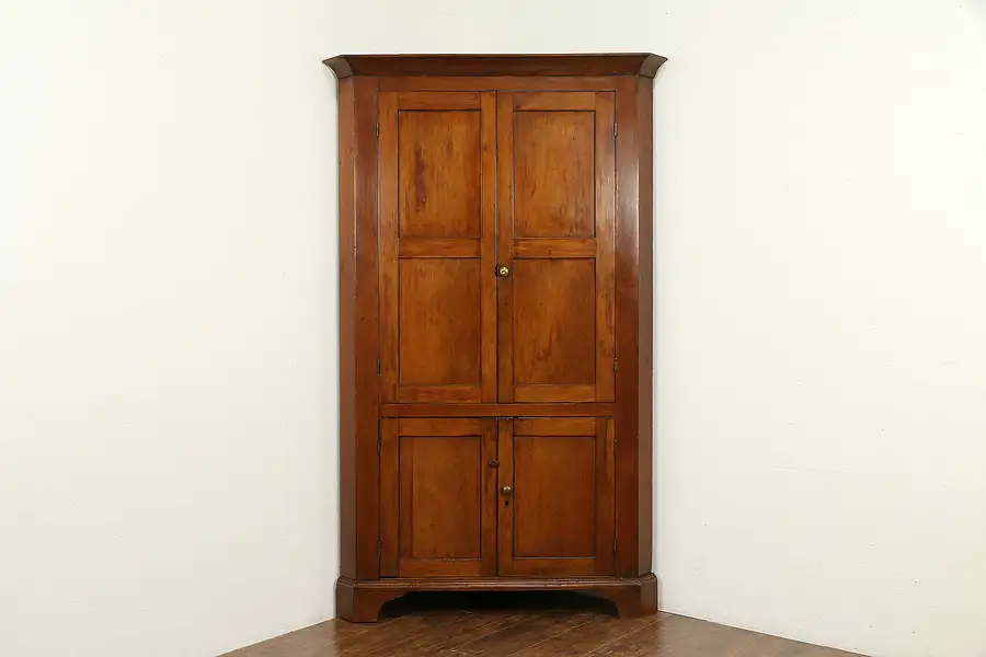 Main image of Cherry Antique 1840 Corner Cabinet, Pennsylvania Cupboard