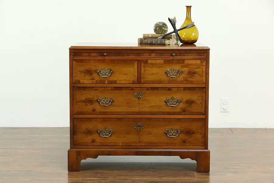 Main image of Hekman Vintage Yew Wood Bachelor Chest or Dresser, Shelf