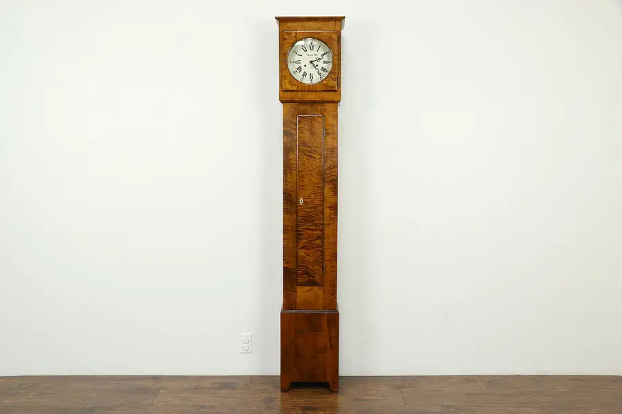 Main image of Curly Tiger Maple Grandfather or Tall Case Clock, McGuire of VT, 1999