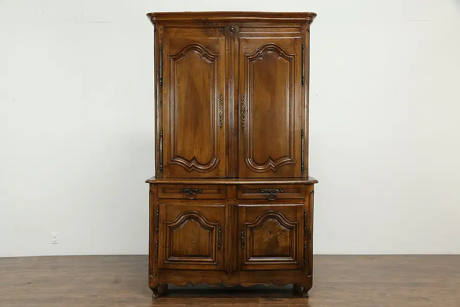 Main image of Country French Antique 1790 Walnut Cupboard or Provincial Cabinet