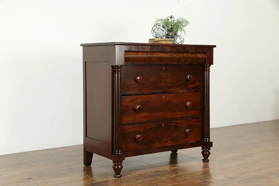 Main image of Empire Antique 1835 Mahogany Chest or Dresser, Columns